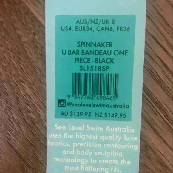 NWT Sea Level Women’s Spinnaker U Bar Bandeau‎ One Piece Swimsuit Sz 4 Beach - Picture 14 of 15